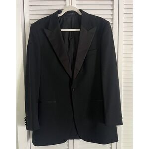 Hugo Boss Mens Black 100 Virgin Wool Button Tuxedo Suit 40L
